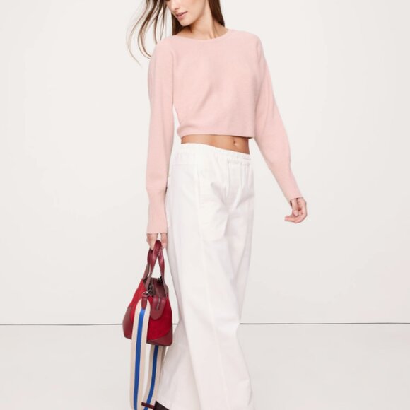 NWT Banana Republic Lightweight Cashmere Twist-Back Sweater 'Dusty Rose Pink' XS - Picture 9 of 9